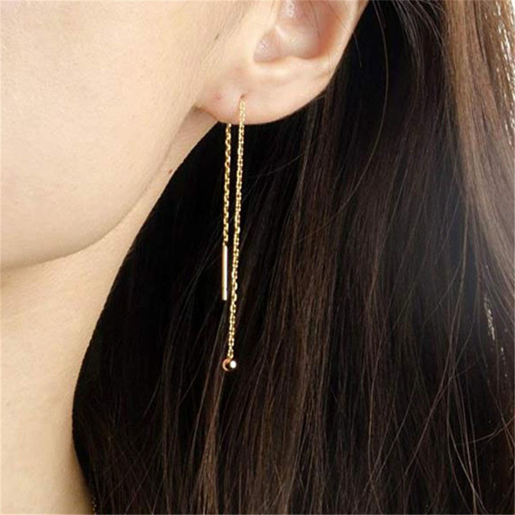 Crystal Tassel Drop Earrings – Star & Ball Stainless Steel Dangle Earrings | Gold & Silver