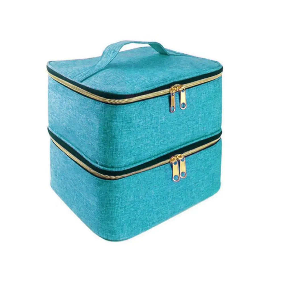 Nail Polish Organizer Handheld Double Layer CosmeticOrganizer Tote Bag For Girls And Women Nail Art, EssentialOil, Cosmetic Set Nanasbeautyholic