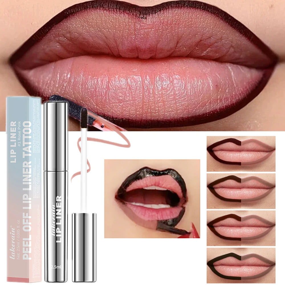 Peel-Off Lip Liner & Tint | Waterproof Long-Lasting Matte | 10 Shades