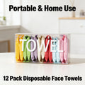 Disposable Compressed Face Towels – 12PCS Soft 100% Cotton for Travel, Camping & Hotel