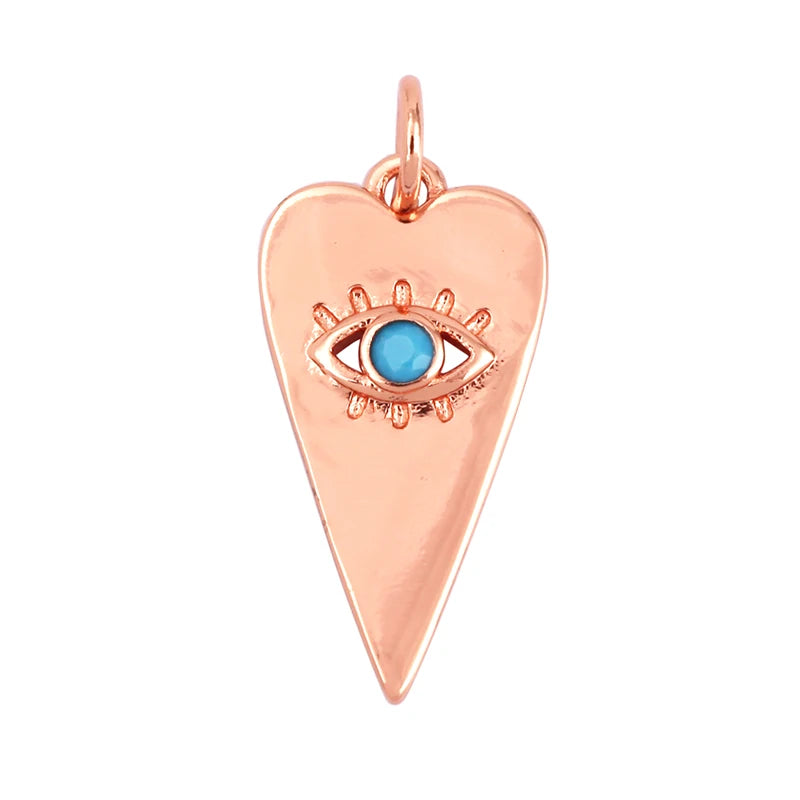 Evil Eye Charm Pendant – 18K Gold Plated CZ Cubic Zirconia | Necklace & Bracelet Jewelry Making