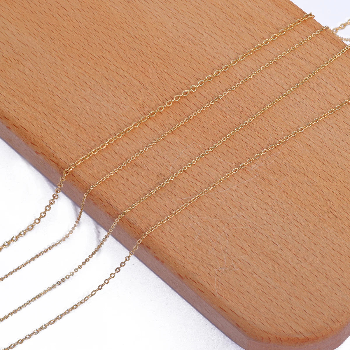 18K Gold Plated Copper O-Shape Fine Chain for DIY Jewelry Making – 1 Meter Necklace & Body Chain Supply