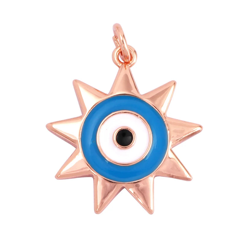 Evil Eye Charm Pendant – 18K Gold Plated CZ Cubic Zirconia | Necklace & Bracelet Jewelry Making