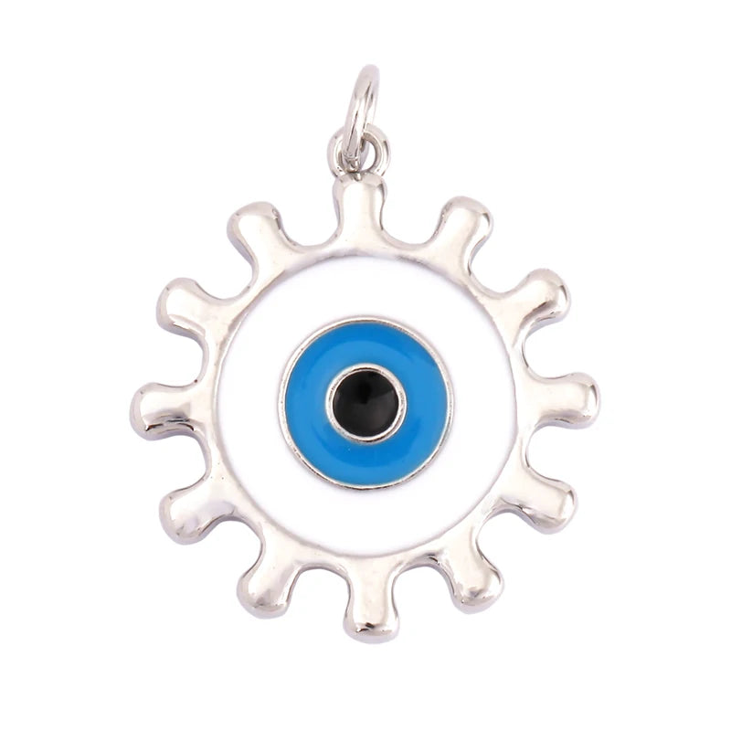Evil Eye Charm Pendant – 18K Gold Plated CZ Cubic Zirconia | Necklace & Bracelet Jewelry Making