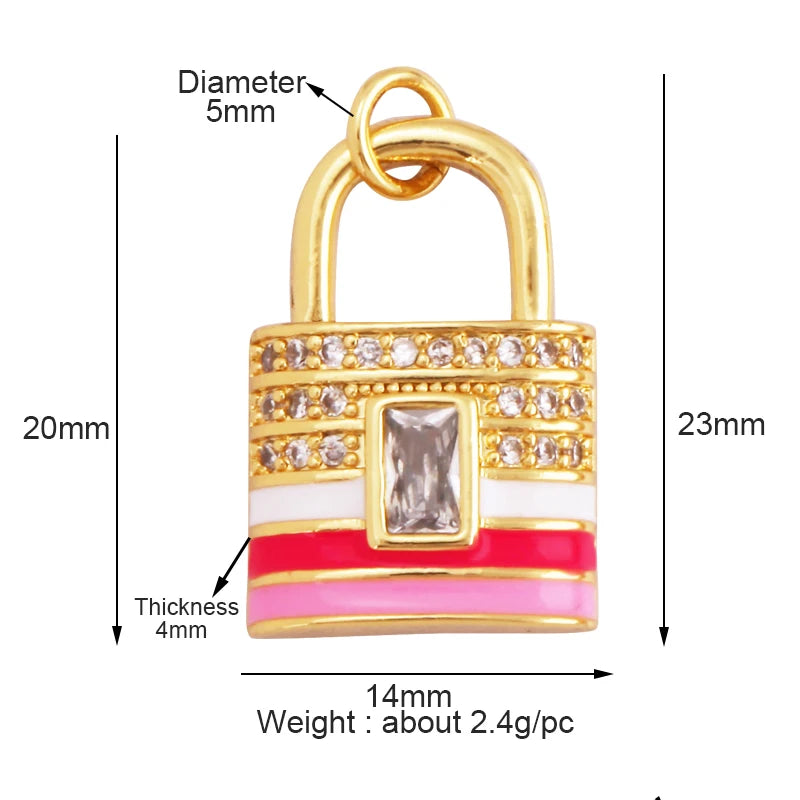 18K Gold Plated Rainbow Enamel Charm Pendant for DIY Jewelry Making – Necklace & Bracelet Findings