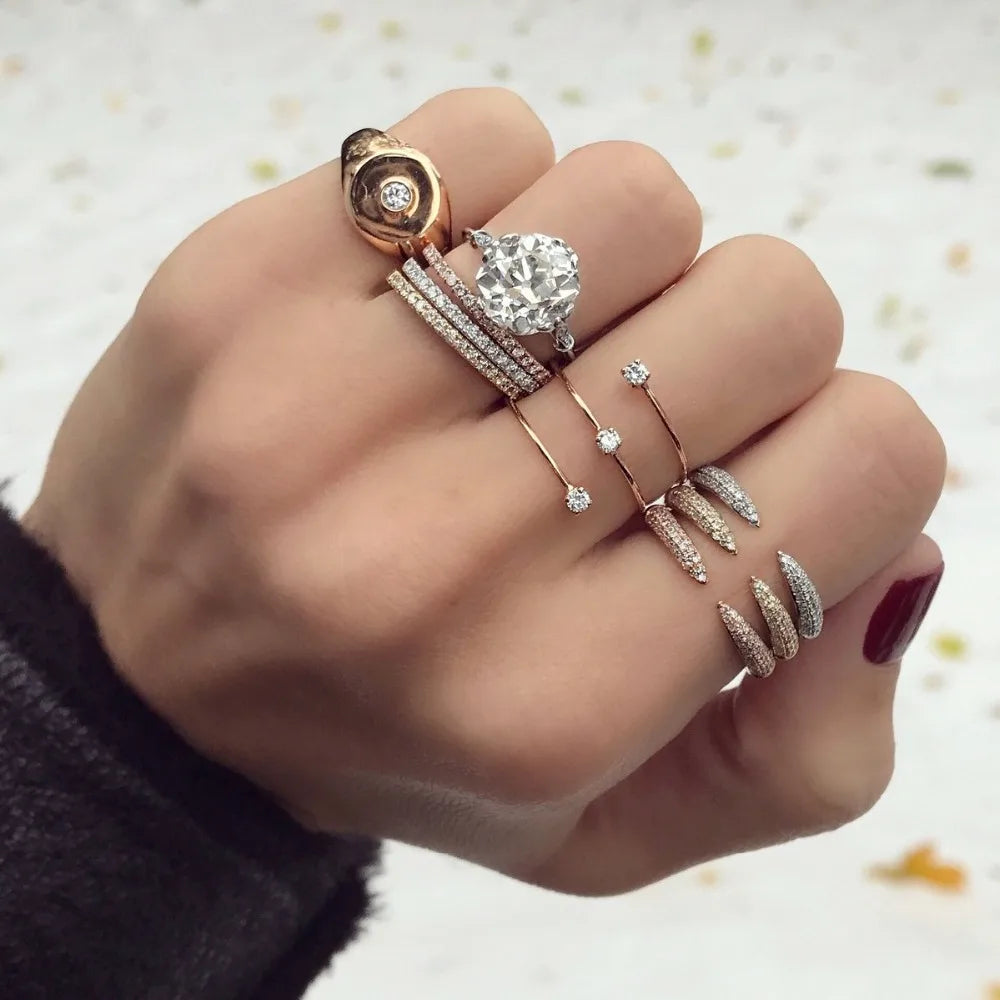 AAA Cubic Zirconia Adjustable Ring | 18K Gold Plated | Rose Gold, Gold & Platinum | Women's Fashion Jewelry