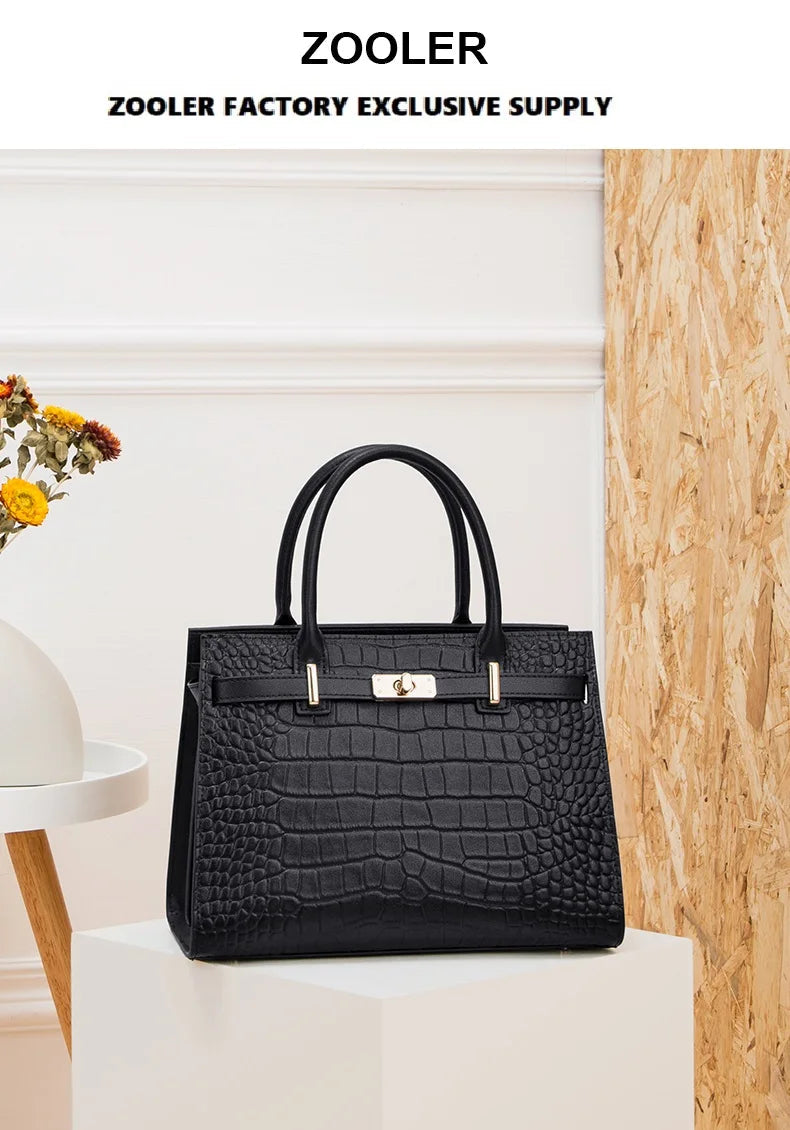Hot ZOOLER Fashion Woman Bag Full Genuine Leather Shoulder Bags for Businesswomen Real Cow Handbags Purses Bolsa Feminina #wg383 Nanasbeautyholic