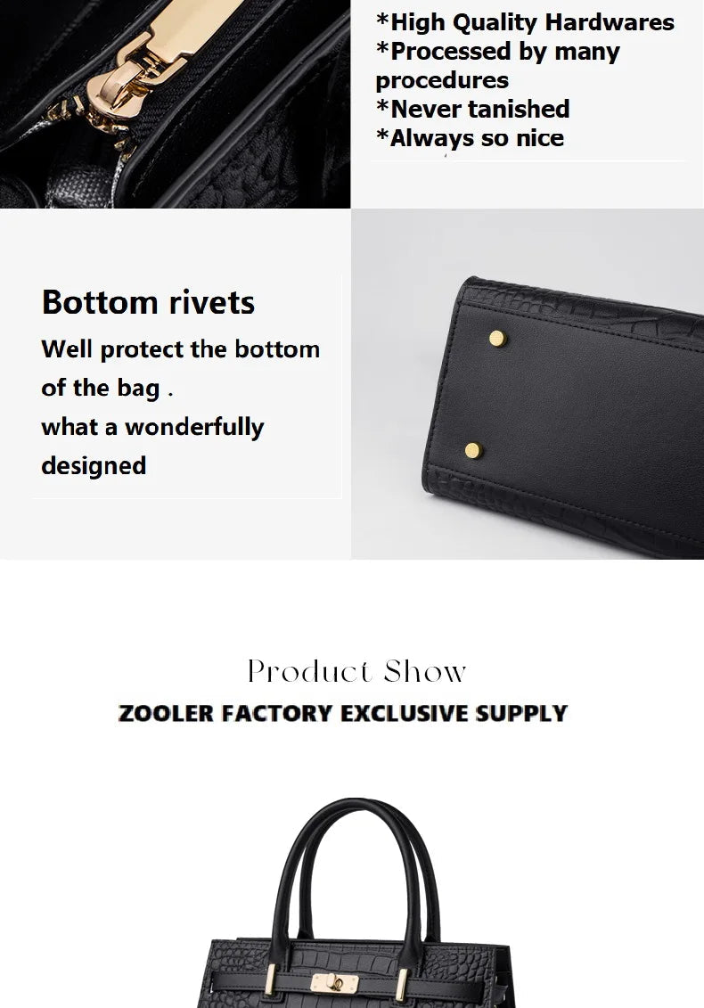 Hot ZOOLER Fashion Woman Bag Full Genuine Leather Shoulder Bags for Businesswomen Real Cow Handbags Purses Bolsa Feminina #wg383 Nanasbeautyholic
