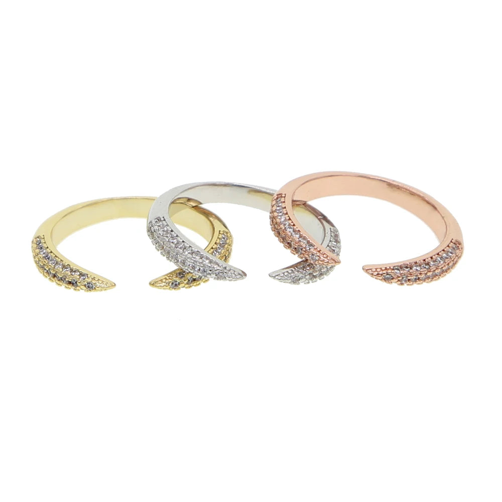AAA Cubic Zirconia Adjustable Ring | 18K Gold Plated | Rose Gold, Gold & Platinum | Women's Fashion Jewelry