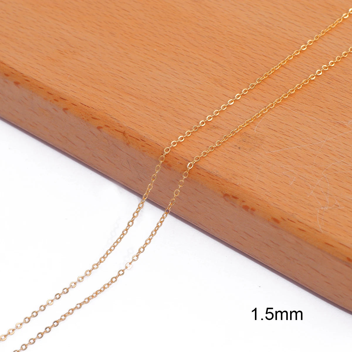 18K Gold Plated Copper O-Shape Fine Chain for DIY Jewelry Making – 1 Meter Necklace & Body Chain Supply