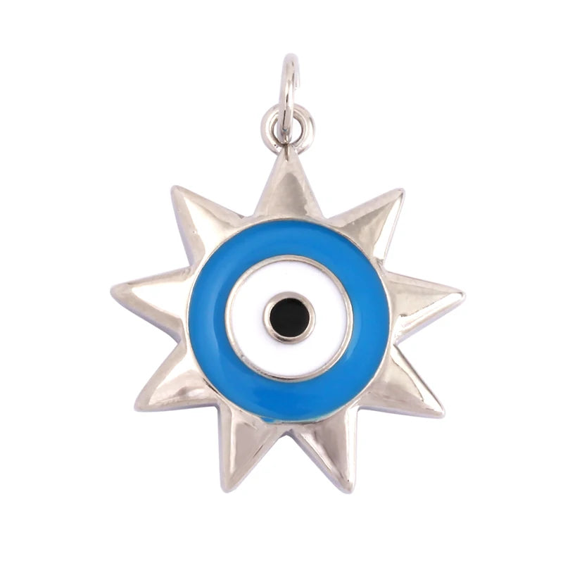 Evil Eye Charm Pendant – 18K Gold Plated CZ Cubic Zirconia | Necklace & Bracelet Jewelry Making