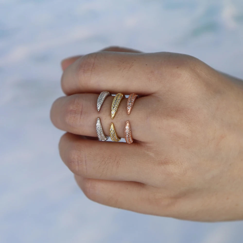 AAA Cubic Zirconia Adjustable Ring | 18K Gold Plated | Rose Gold, Gold & Platinum | Women's Fashion Jewelry