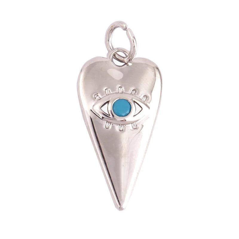 Evil Eye Charm Pendant – 18K Gold Plated CZ Cubic Zirconia | Necklace & Bracelet Jewelry Making