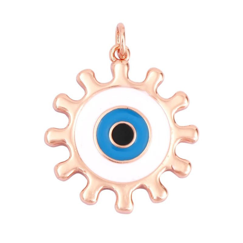 Evil Eye Charm Pendant – 18K Gold Plated CZ Cubic Zirconia | Necklace & Bracelet Jewelry Making