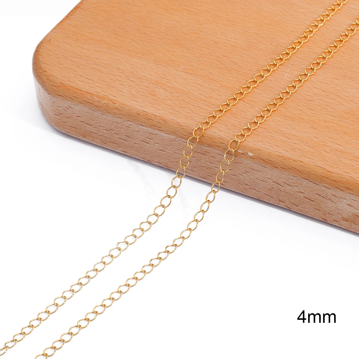 18K Gold Plated Copper O-Shape Fine Chain for DIY Jewelry Making – 1 Meter Necklace & Body Chain Supply