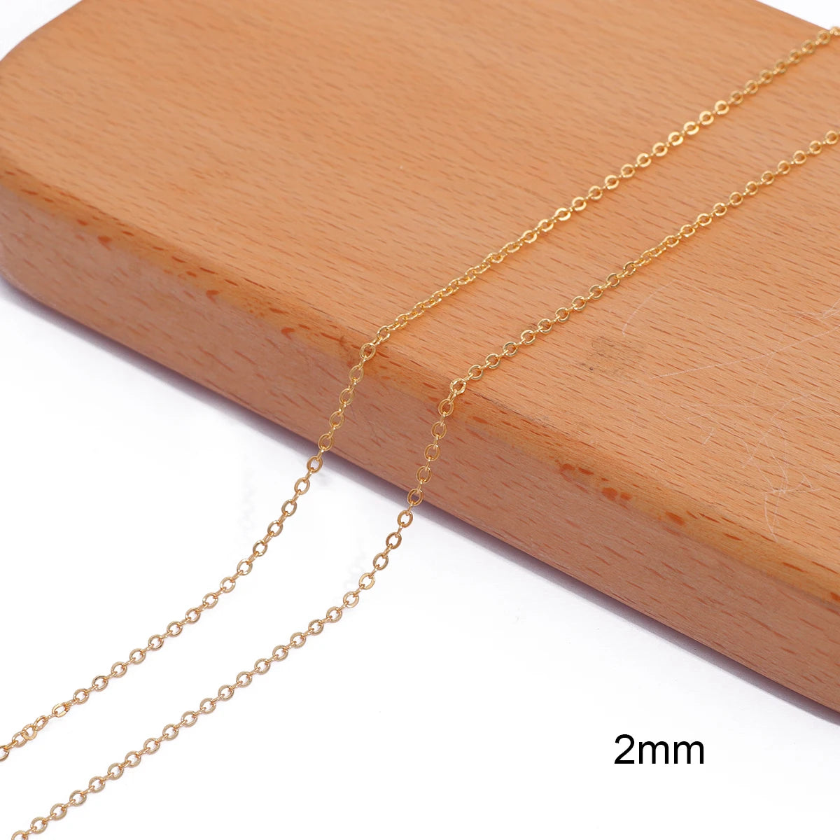 18K Gold Plated Copper O-Shape Fine Chain for DIY Jewelry Making – 1 Meter Necklace & Body Chain Supply