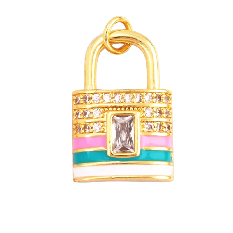 18K Gold Plated Rainbow Enamel Charm Pendant for DIY Jewelry Making – Necklace & Bracelet Findings