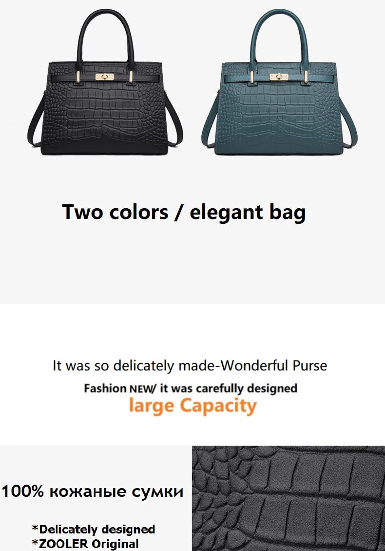 Hot ZOOLER Fashion Woman Bag Full Genuine Leather Shoulder Bags for Businesswomen Real Cow Handbags Purses Bolsa Feminina #wg383 Nanasbeautyholic