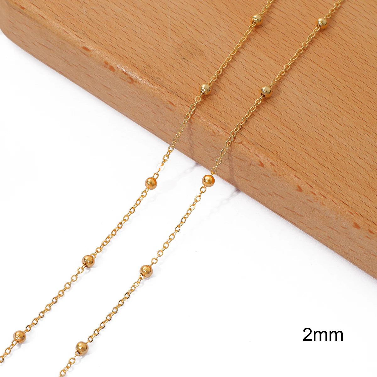 18K Gold Plated Copper O-Shape Fine Chain for DIY Jewelry Making – 1 Meter Necklace & Body Chain Supply