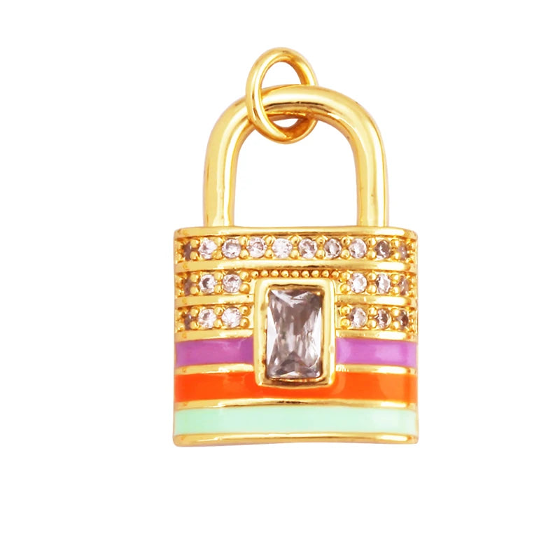 18K Gold Plated Rainbow Enamel Charm Pendant for DIY Jewelry Making – Necklace & Bracelet Findings