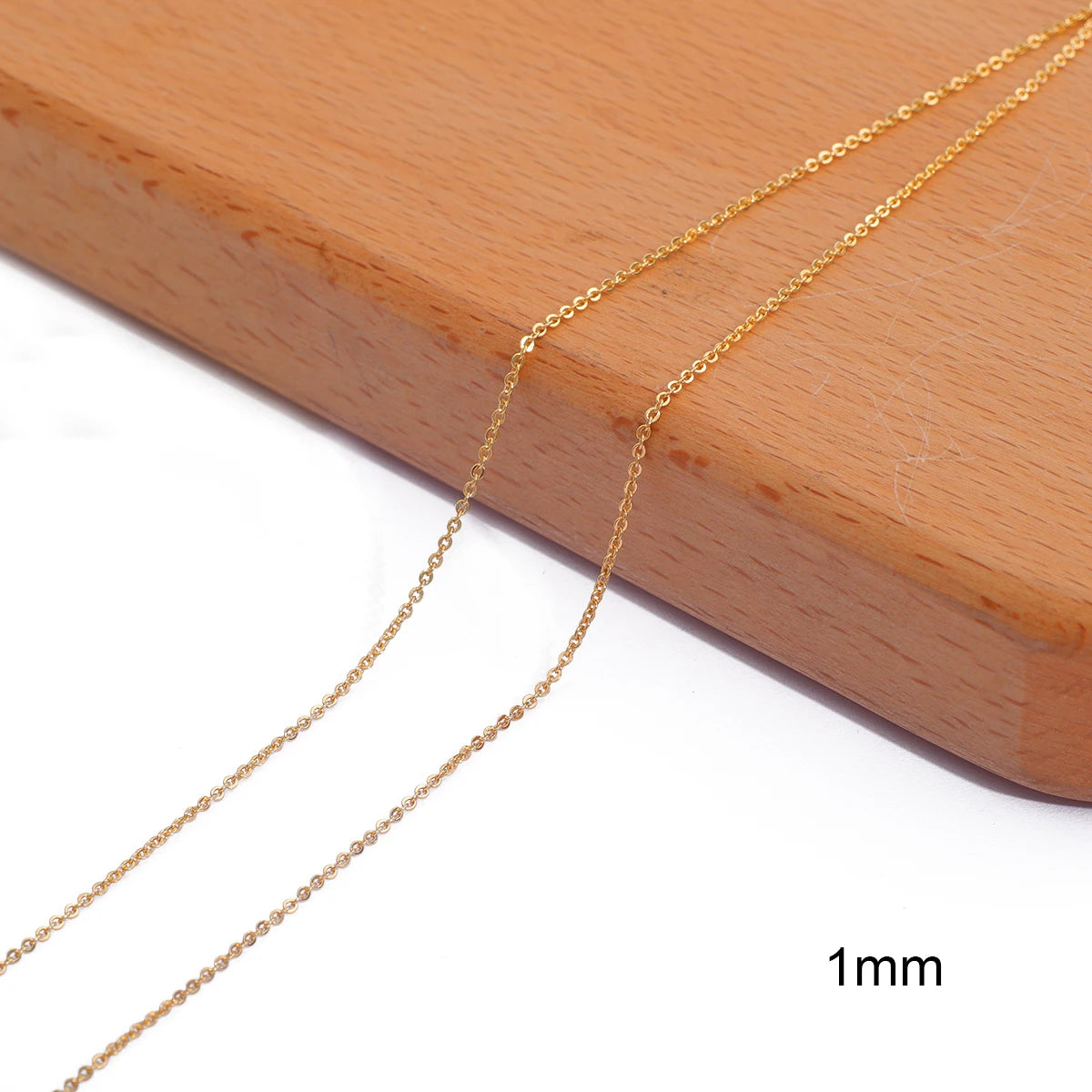 18K Gold Plated Copper O-Shape Fine Chain for DIY Jewelry Making – 1 Meter Necklace & Body Chain Supply