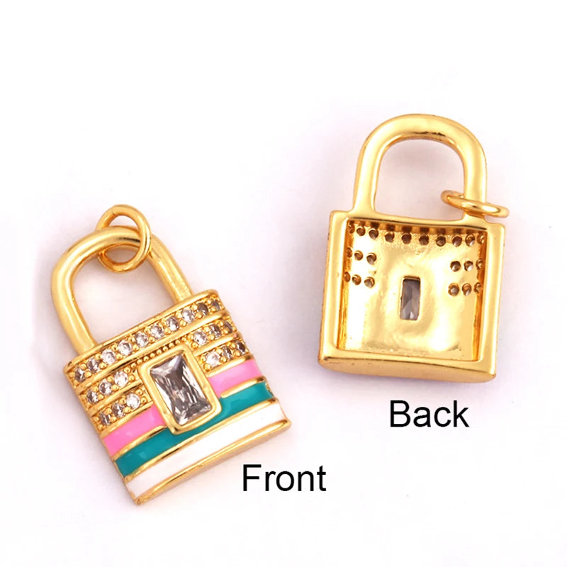 18K Gold Plated Rainbow Enamel Charm Pendant for DIY Jewelry Making – Necklace & Bracelet Findings