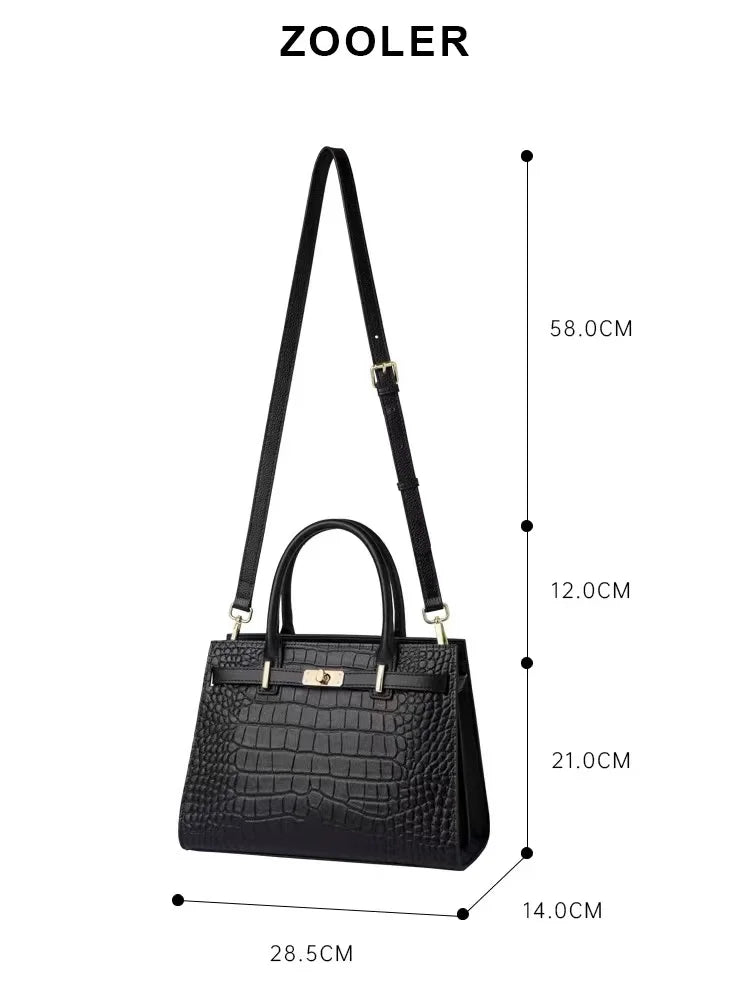 Hot ZOOLER Fashion Woman Bag Full Genuine Leather Shoulder Bags for Businesswomen Real Cow Handbags Purses Bolsa Feminina #wg383 Nanasbeautyholic