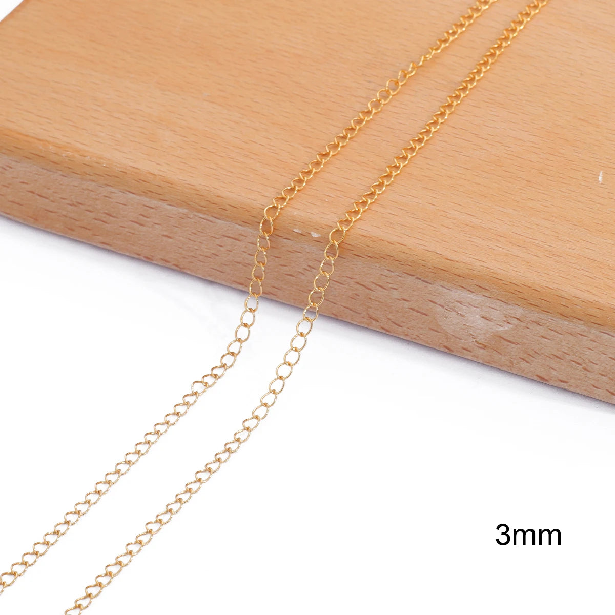 18K Gold Plated Copper O-Shape Fine Chain for DIY Jewelry Making – 1 Meter Necklace & Body Chain Supply