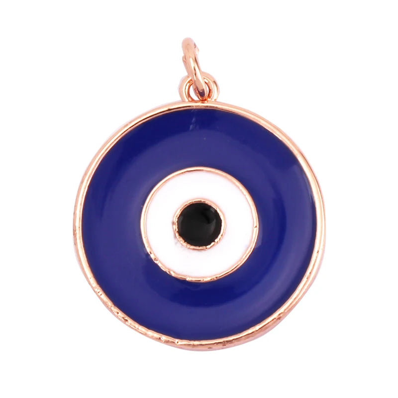 Evil Eye Charm Pendant – 18K Gold Plated CZ Cubic Zirconia | Necklace & Bracelet Jewelry Making