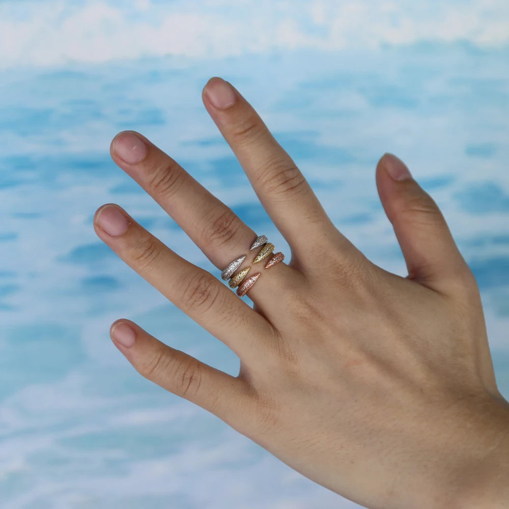 AAA Cubic Zirconia Adjustable Ring | 18K Gold Plated | Rose Gold, Gold & Platinum | Women's Fashion Jewelry