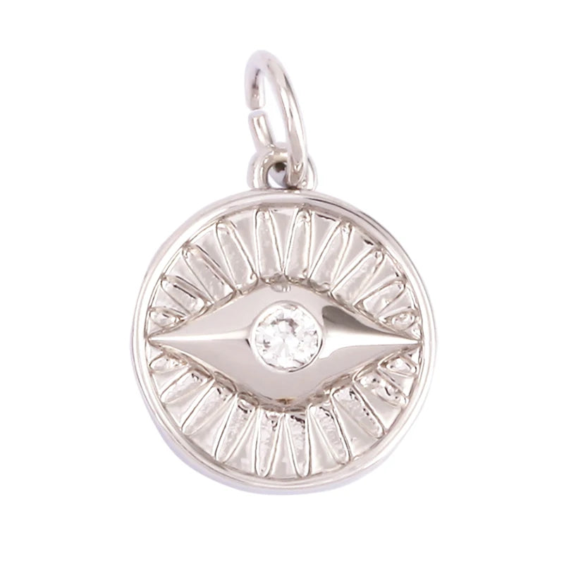 Evil Eye Charm Pendant – 18K Gold Plated CZ Cubic Zirconia | Necklace & Bracelet Jewelry Making
