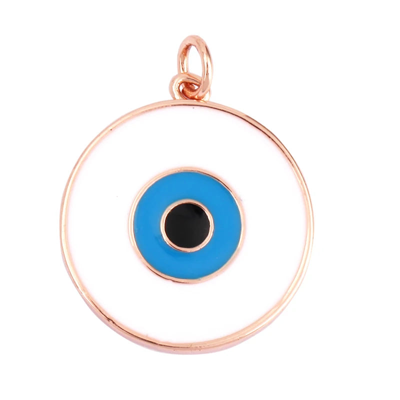 Evil Eye Charm Pendant – 18K Gold Plated CZ Cubic Zirconia | Necklace & Bracelet Jewelry Making