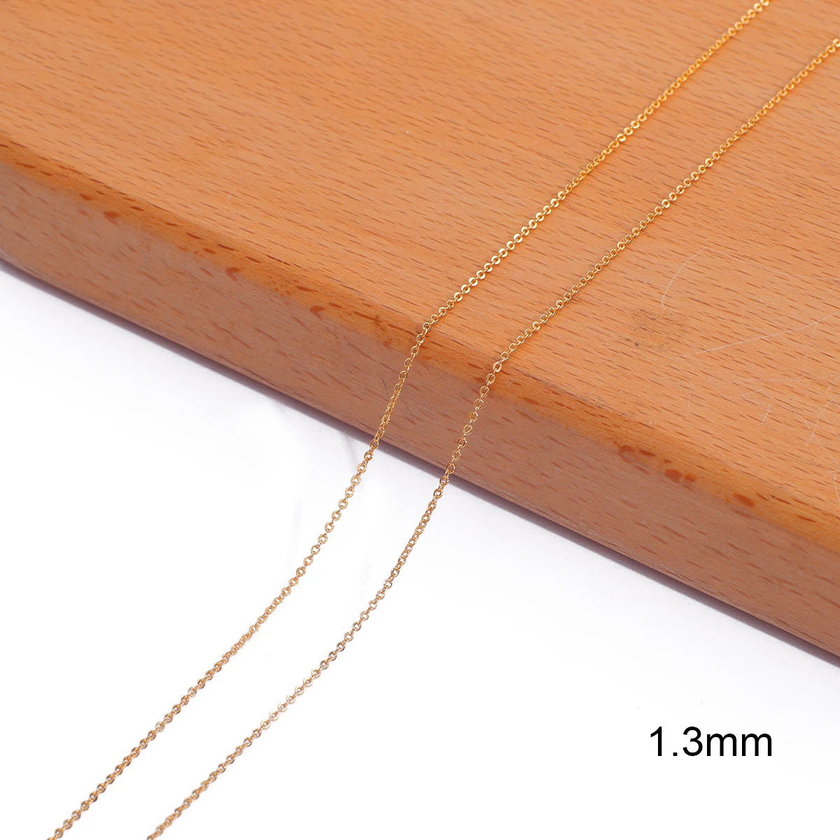 18K Gold Plated Copper O-Shape Fine Chain for DIY Jewelry Making – 1 Meter Necklace & Body Chain Supply