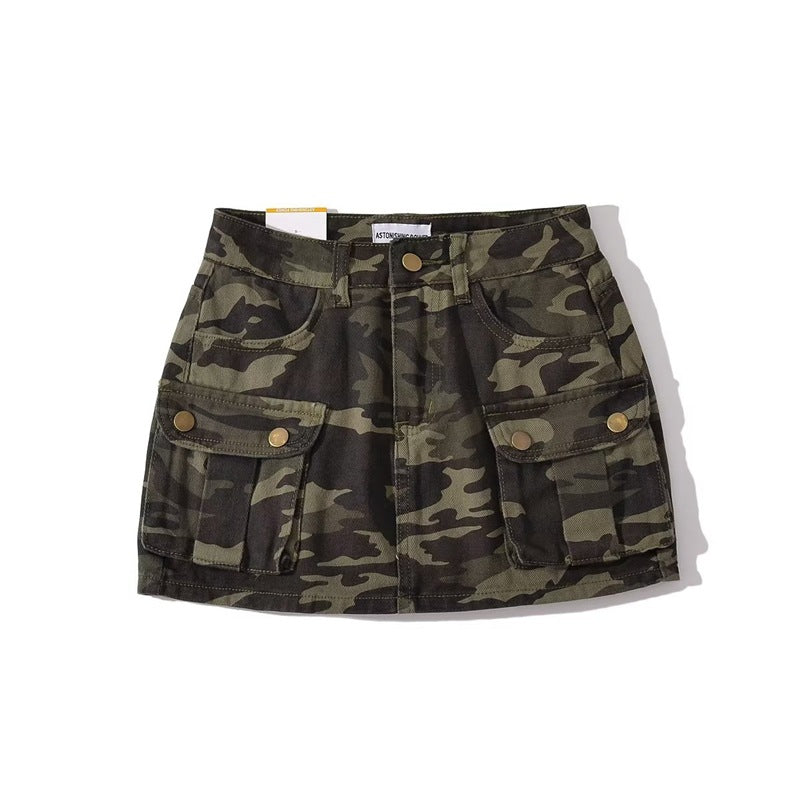 Women's High Waist Denim Mini Skirt – A-Line Pocket Skirt | Retro Hot Girl Style