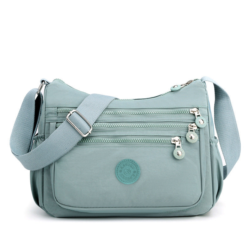 Nylon Multi-Layer Shoulder Bag – Lightweight Crossbody with Large Capacity