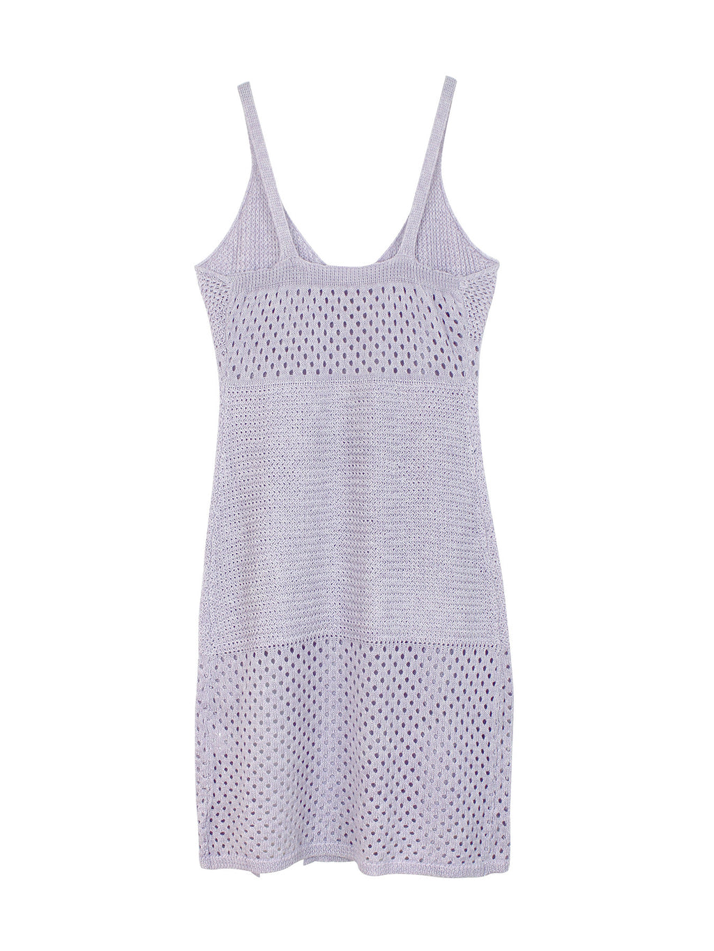 Women's Hollow-Out Knit Maxi Dress | V-Neck Sleeveless Slit Summer Dress