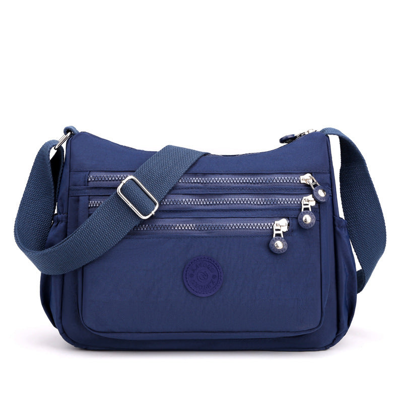 Nylon Multi-Layer Shoulder Bag – Lightweight Crossbody with Large Capacity