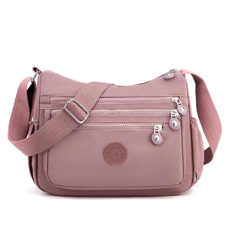 Nylon Multi-Layer Shoulder Bag – Lightweight Crossbody with Large Capacity