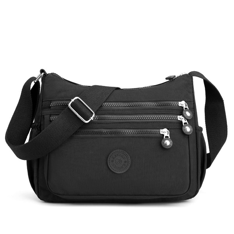 Nylon Multi-Layer Shoulder Bag – Lightweight Crossbody with Large Capacity