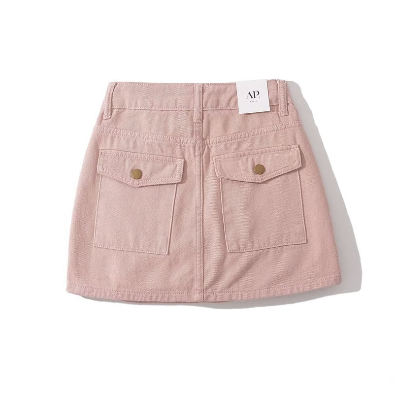 Women's High Waist Denim Mini Skirt – A-Line Pocket Skirt | Retro Hot Girl Style