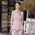 Women's Pink Blazer Suit Set – Elegant Long Sleeve Jacket & Trousers | Professional Wear