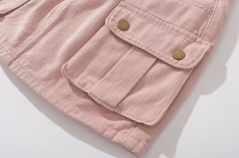 Women's High Waist Denim Mini Skirt – A-Line Pocket Skirt | Retro Hot Girl Style