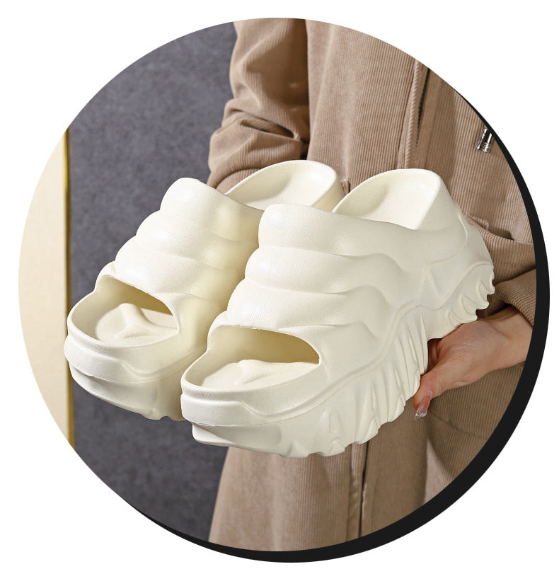 Thick Sole Wedge Slippers | Height-Boosting EVA Platform Slides | Korean Style | 3 Colors