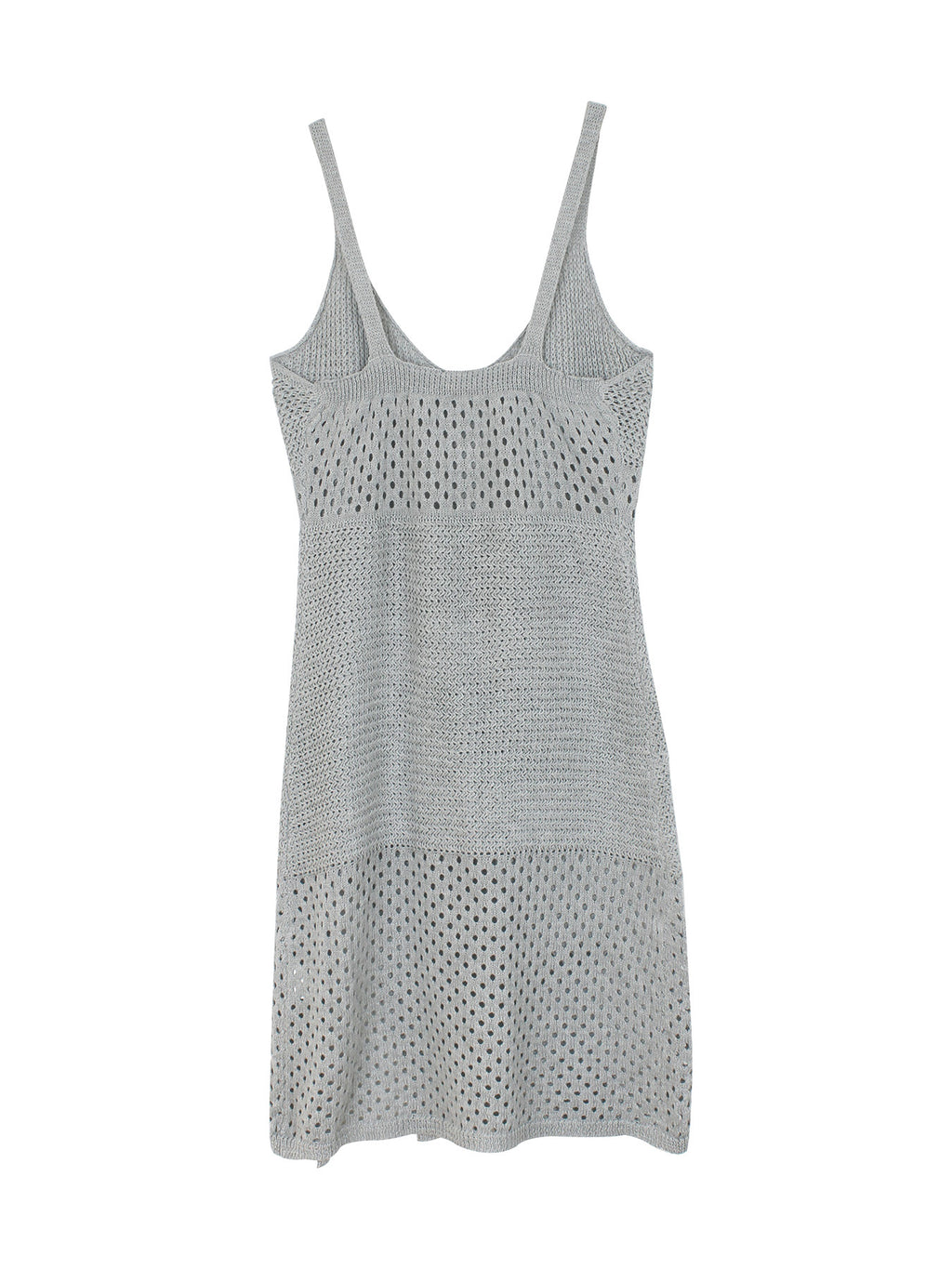 Women's Hollow-Out Knit Maxi Dress | V-Neck Sleeveless Slit Summer Dress
