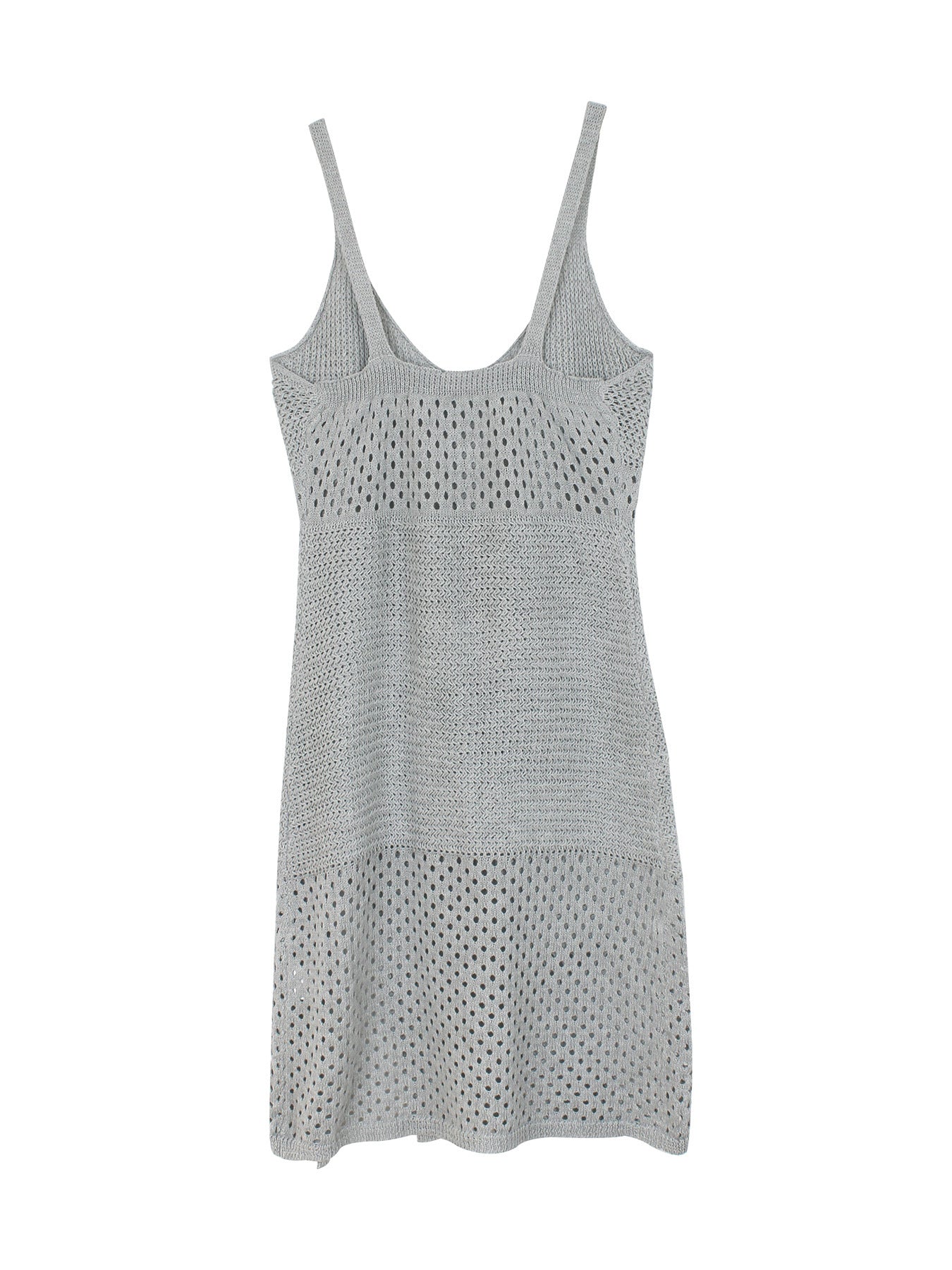 Women's Hollow-Out Knit Maxi Dress | V-Neck Sleeveless Slit Summer Dress