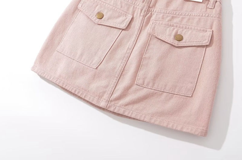 Women's High Waist Denim Mini Skirt – A-Line Pocket Skirt | Retro Hot Girl Style