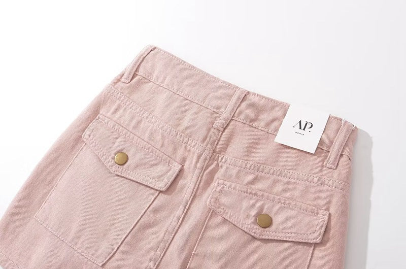 Women's High Waist Denim Mini Skirt – A-Line Pocket Skirt | Retro Hot Girl Style