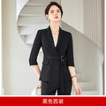 Women's Professional Blazer Suit Set – 3/4 Sleeve Jacket with Skirt or Trousers | Black & White