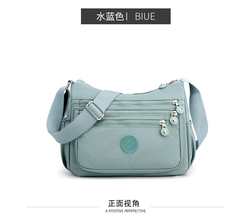Nylon Multi-Layer Shoulder Bag – Lightweight Crossbody with Large Capacity