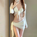 Women's 4-Piece Long Sleeve Bikini Swimsuit Set | Sexy Split Swimwear